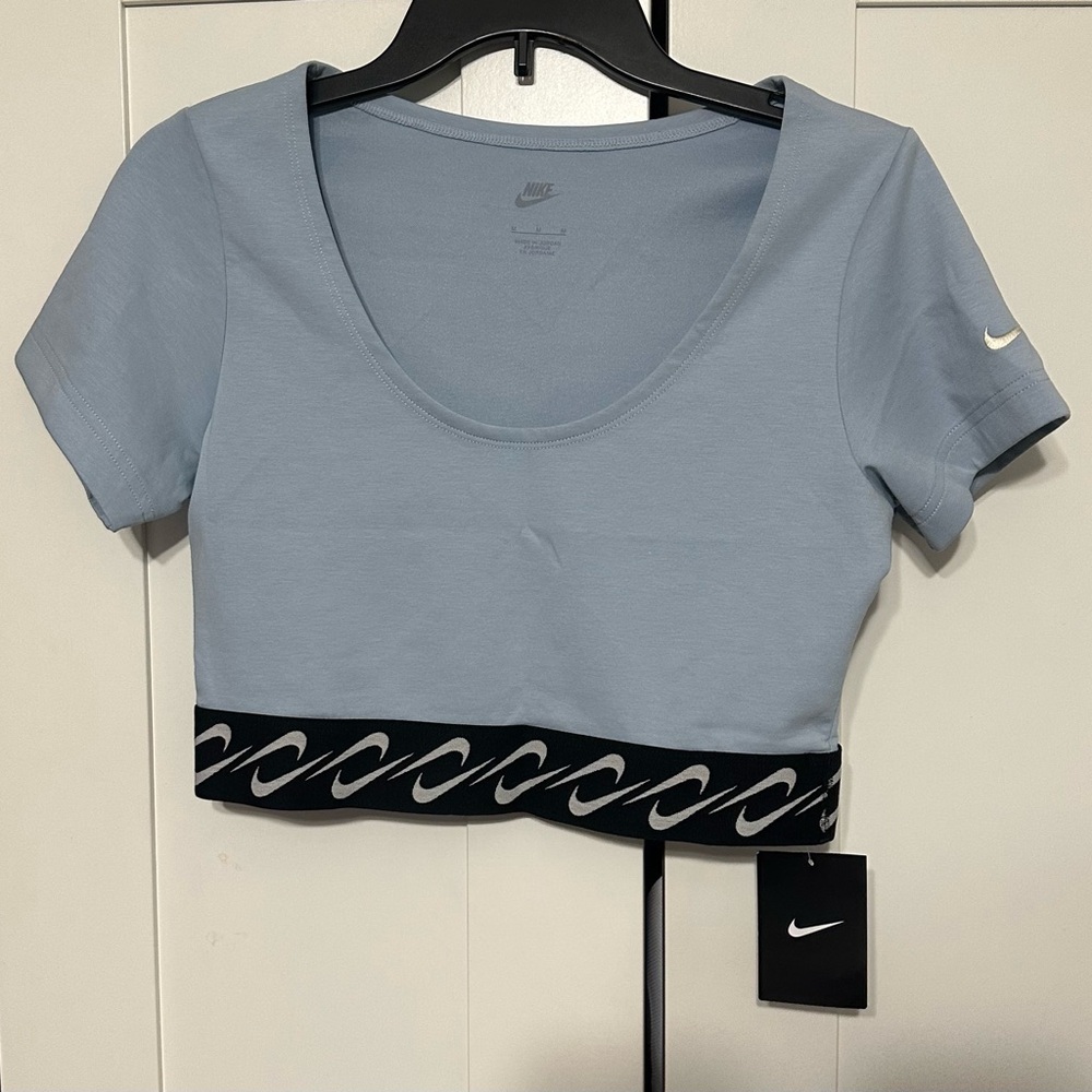 Nike Women's Light Blue Crop Top